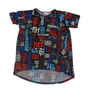 LULAROE 4th Of July Shirt - Girls Summer Casual Short Sleeve Patriotic T Shirt